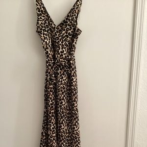 animal print midi dress v-neckline from Y&i Boutique